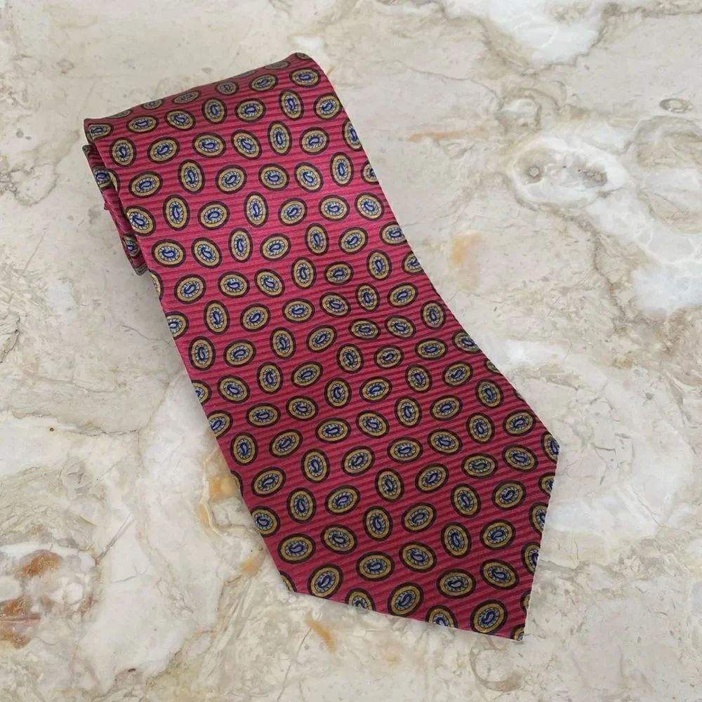 Richel 100% Silk Paisley Tie Made in Spain - Mint Condition